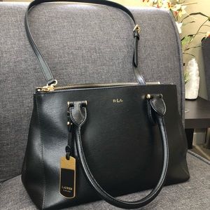ralph lauren double zip satchel